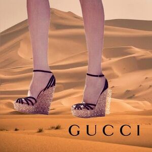 AUTHENTIC GUCCI RESORT COLLECTION STUDDED WEDGES